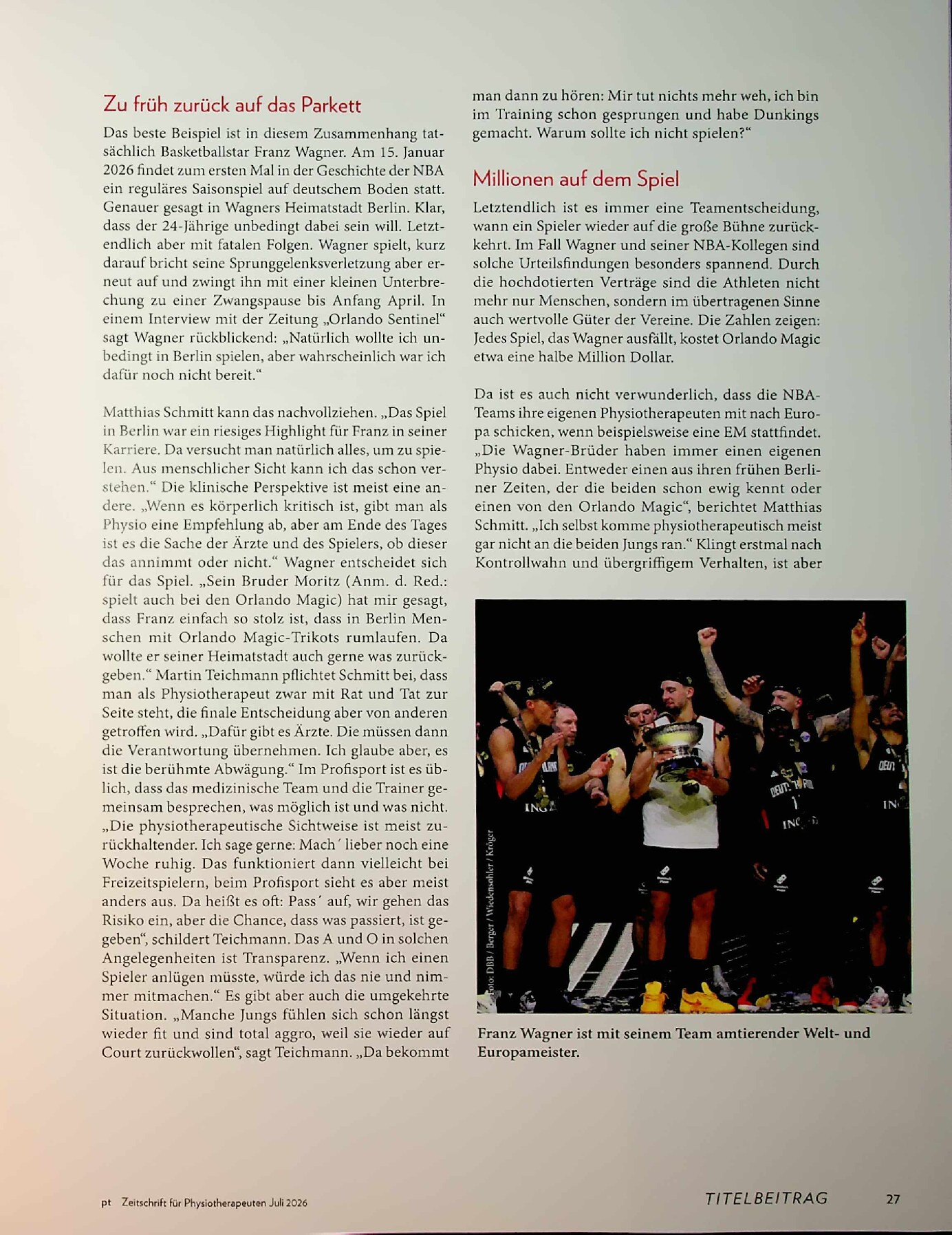 Vorschauseite 4: Basketball zwischen Dunking und Umknicktrauma