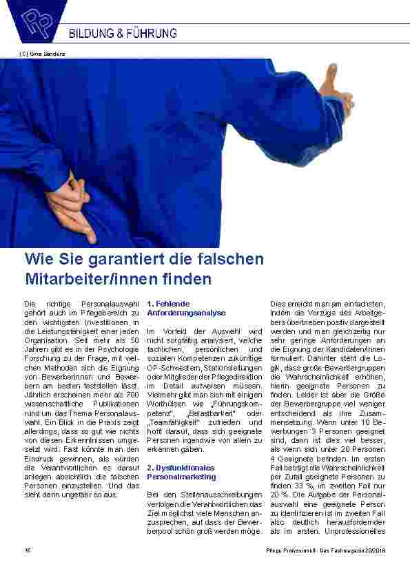 Vorschauseite 1: Wie Sie garantiert die falschen Mitarbeiter/innen finden