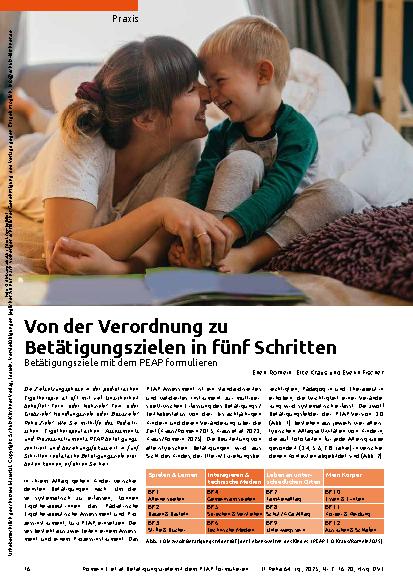 Vorschauseite 1: Von der Verordnung zu Betätigungszielen in fünf Schritten
