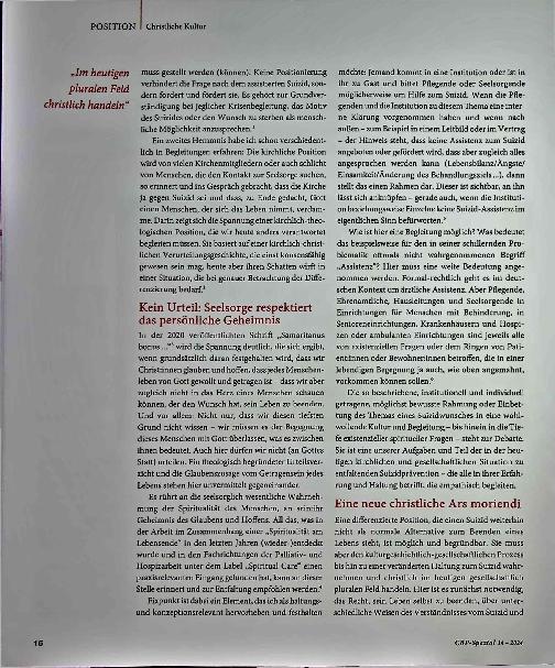 Vorschauseite 2: Christliche Kultur der Begleitung im Sterben vor dem Geheimnis des Lebens für heute.