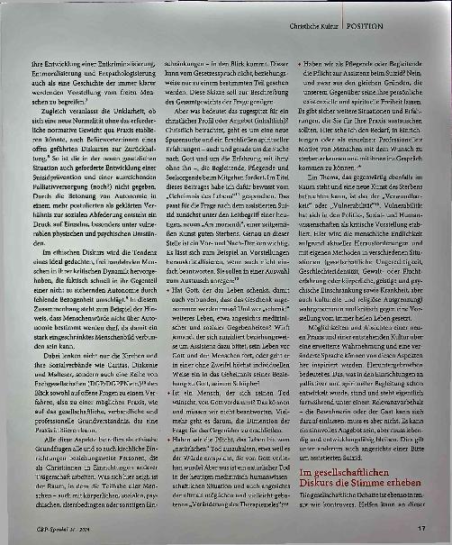 Vorschauseite 3: Christliche Kultur der Begleitung im Sterben vor dem Geheimnis des Lebens für heute.