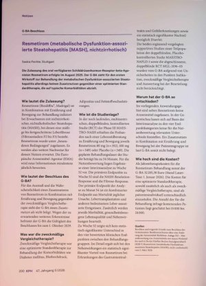 Vorschauseite 1: Resmetirom (metabolische Dysfunktion-assoziierte Steatohepatitis [MASH], nichtzirrhotisch)