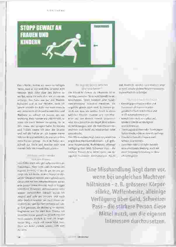 Vorschauseite 3: "Ich fühlte mich sehr gut aufgenommen im Frauenhaus."