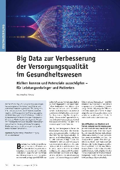 Vorschauseite 1: Big Data zur Verbesserung der Versorgungsqualität im Gesundheitswesen