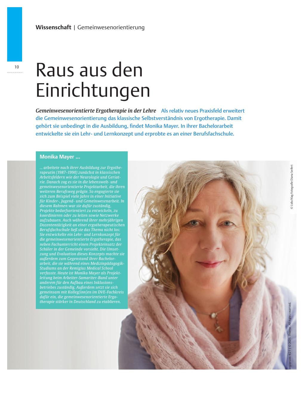 Vorschauseite 1: Raus aus den Einrichtungen - Gemeinwesenorientierte Ergotherapie in der Lehre