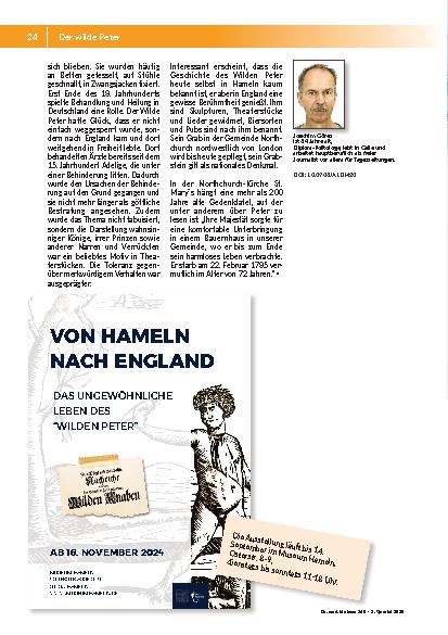 Vorschauseite 3: Als Behinderung als Strafe Gottes galt Von Hameln nach England – Ausstellung erzählt die Geschichte des „Wilden Peter“