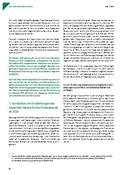 Vorschauseite 3: Empfehlungen des Deutschen Vereins für öffentliche und private Fürsorge e. V. zur Kohäsionsund Strukturpolitik im nächsten Mehrjährigen Finanzrahmen der EU