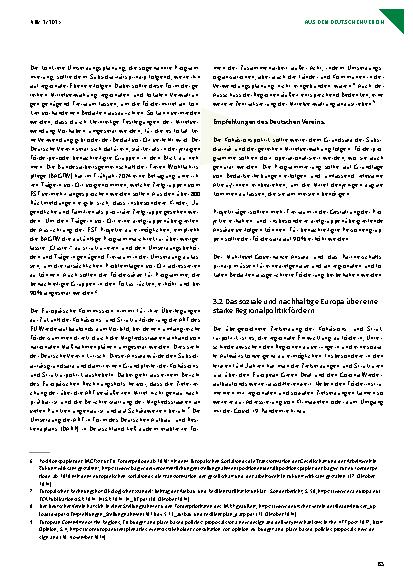 Vorschauseite 4: Empfehlungen des Deutschen Vereins für öffentliche und private Fürsorge e. V. zur Kohäsionsund Strukturpolitik im nächsten Mehrjährigen Finanzrahmen der EU