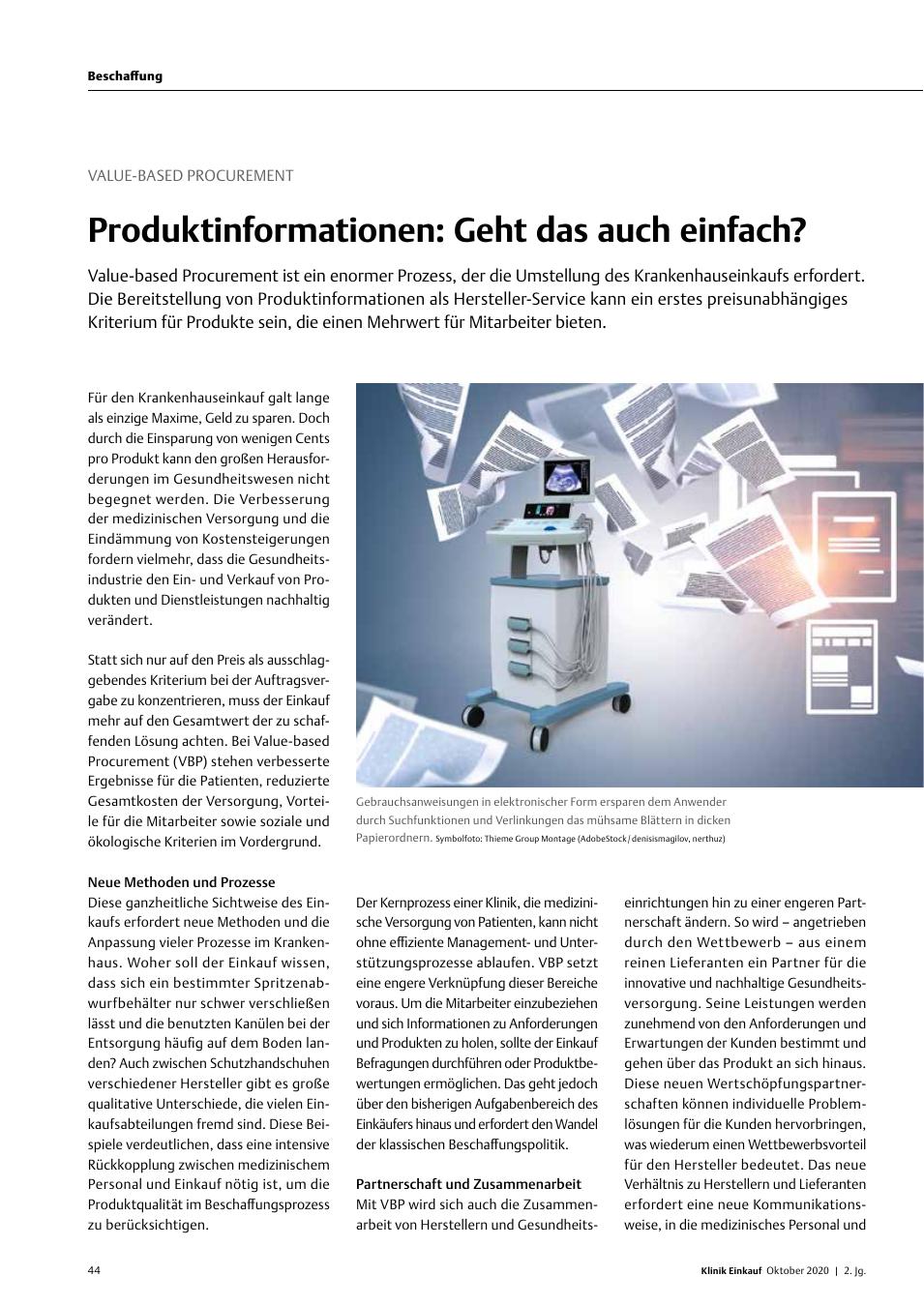 Vorschauseite 1: Value-Based Procurement: Produktinformationen: Geht das auch einfach?