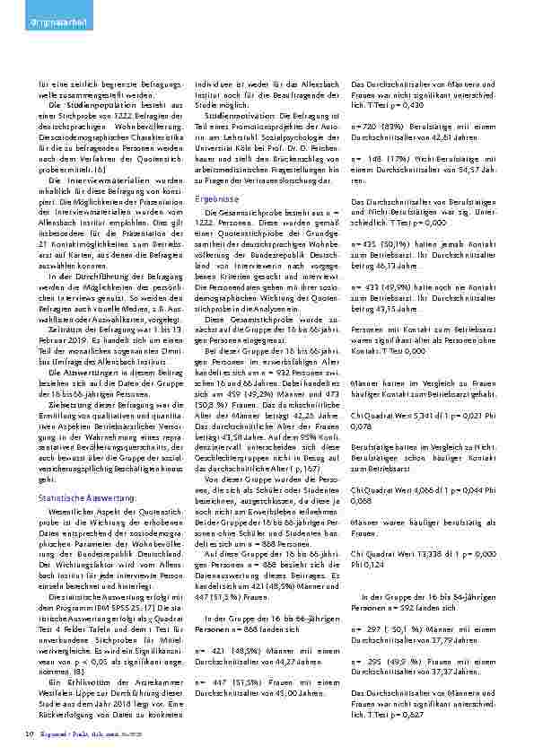Vorschauseite 3: Arbeitsmedizin in Deutschland: Nur ein Termin beim Betriebsarzt?