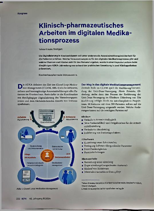 Vorschauseite 1: Klinisch-pharmazeutisches Arbeiten im digitalen Medikationsprozess
