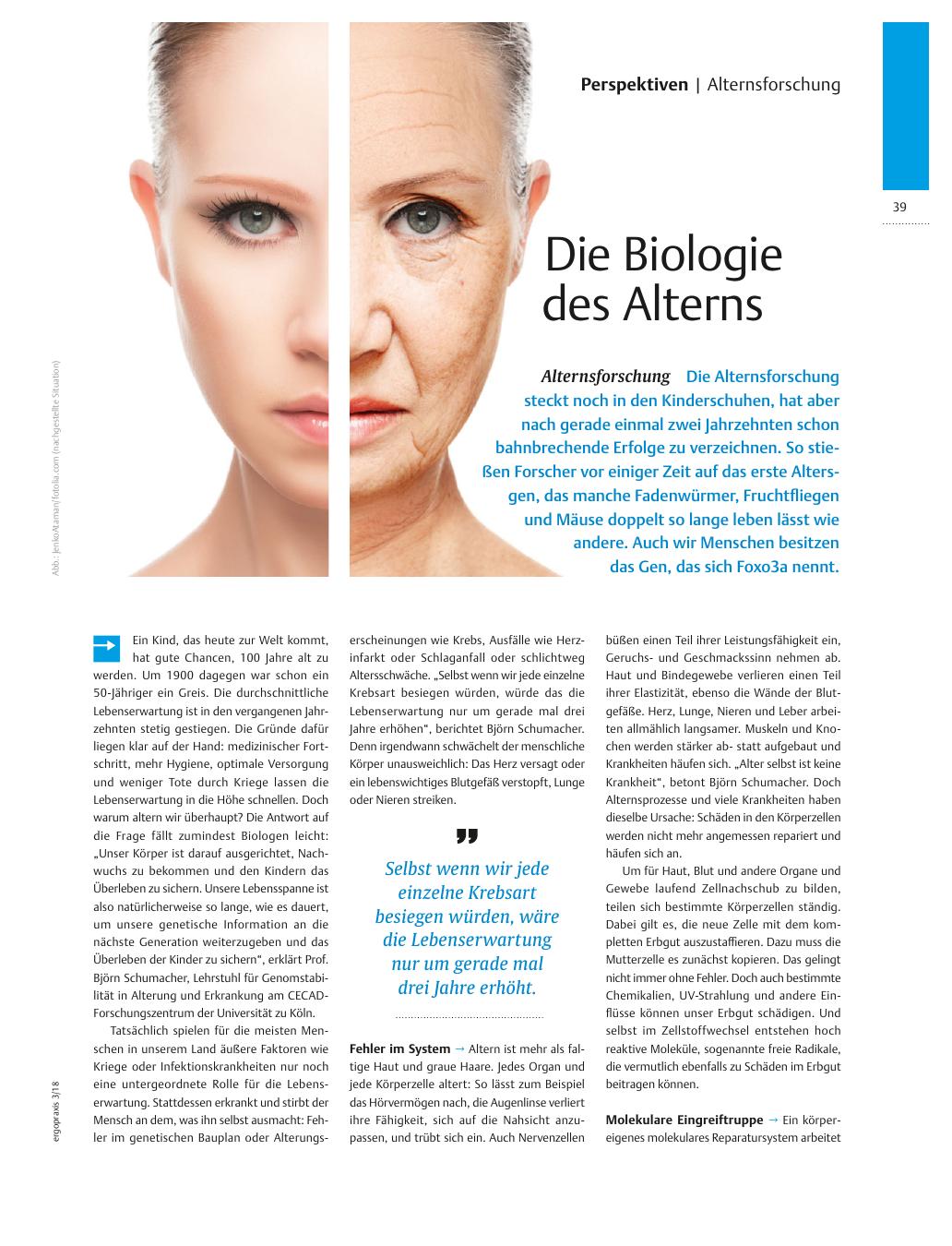 Vorschauseite 1: Alternsforschung ? Die Biologie des Alterns