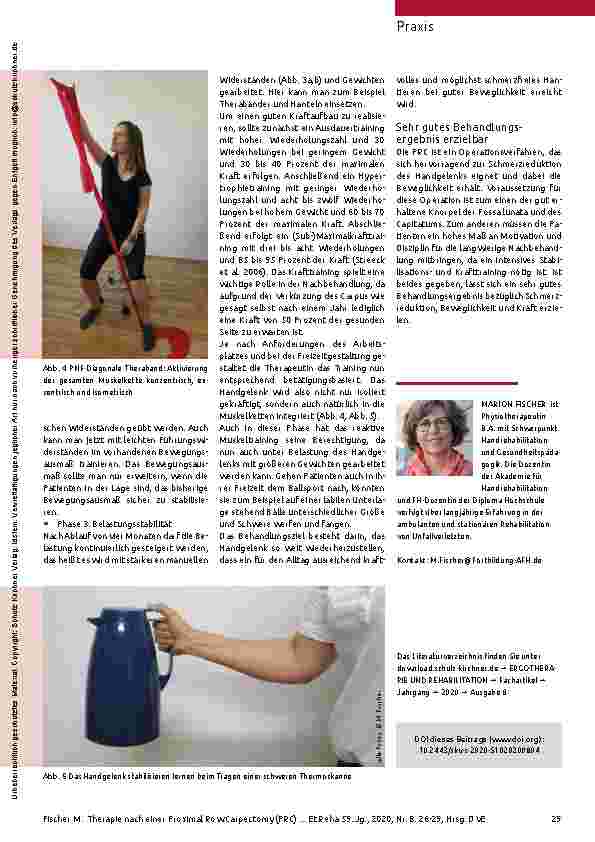 Vorschauseite 4: Das Handgelenk stabilisieren und kräftigen. Die Therapie nach einer Proximal Row Carpectomy (PRC).