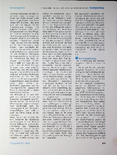 Vorschauseite 6: Zur Sittenwidrigkeit eines (notariellen) Testaments zugunsten einer Berufsbetreuerin