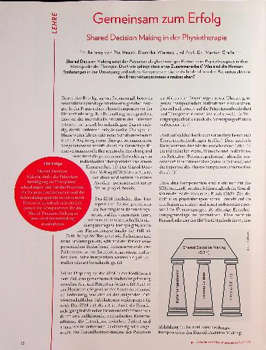 Vorschauseite 1: Gemeinsam zum Erfolg Ul Shared Decision Making in der Physiotherapie