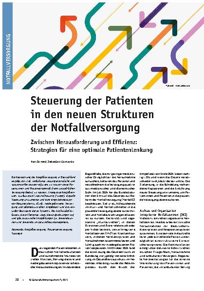Vorschauseite 1: Steuerung der Patienten in den neuen Strukturen der Notfallversorgung Zwischen Herausforderung und Effizienz: Strategien für eine optimale Patientenlenkung