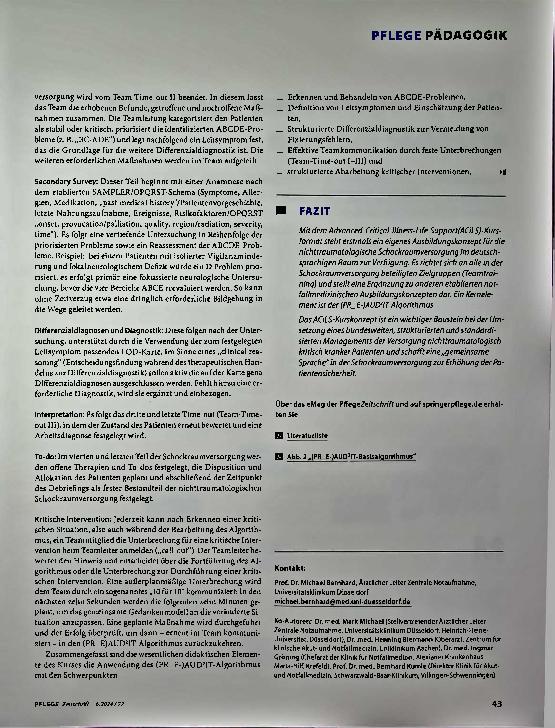 Vorschauseite 4: ACLS: Kurskonzept für den Einsatz im Schockraum