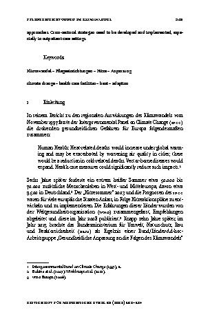 Vorschauseite 2: Pflegeeinrichtungen im Klimawandel – Sachstand und Ansätze zur Problemlösung