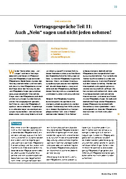 Vorschauseite 1: Vertragsgespräche Teil 11: Auch „Nein“ sagen und nicht jeden nehmen!