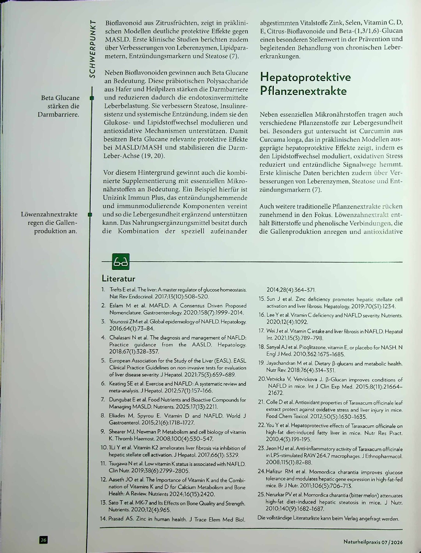 Vorschauseite 3: Im Dauerbetrieb: Mikronährstoffe und Pflanzenextrakte für die Leber