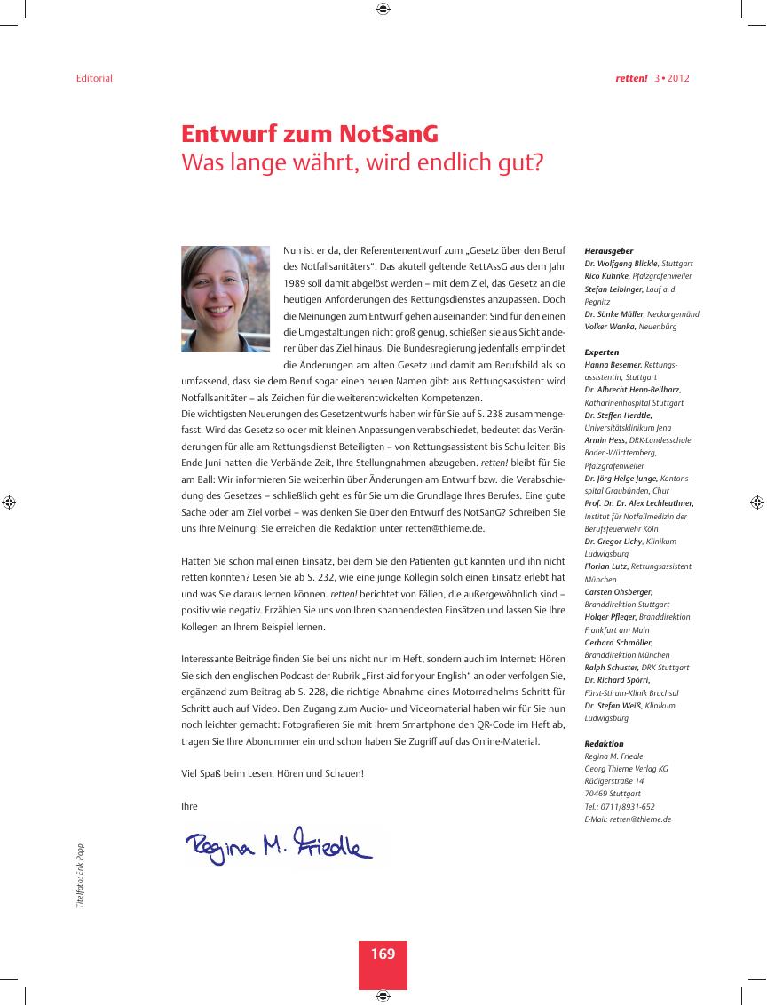 Vorschauseite 1: Entwurf zum NotSanG? Was lange währt, wird endlich gut?