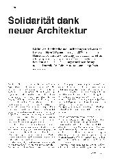 Vorschauseite 1: Solidarität dank neuer Architektur