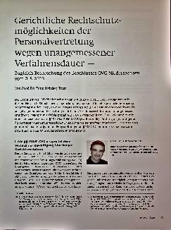 Vorschauseite 1: Gerichtliche Rechtsschutzmöglichkeiten der Personalvertretung wegen unangemessener Verfahrensdauer