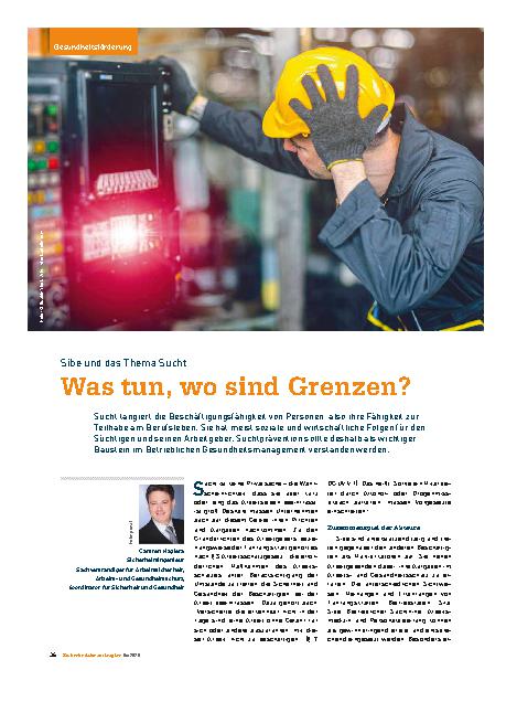 Vorschauseite 1: Sibe und das Thema Sucht Was tun, wo sind Grenzen?