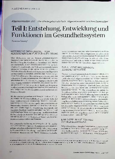 Vorschauseite 1: Teil 1: Entstehung, Entwicklung und Funktionen im Gesundheitssystem