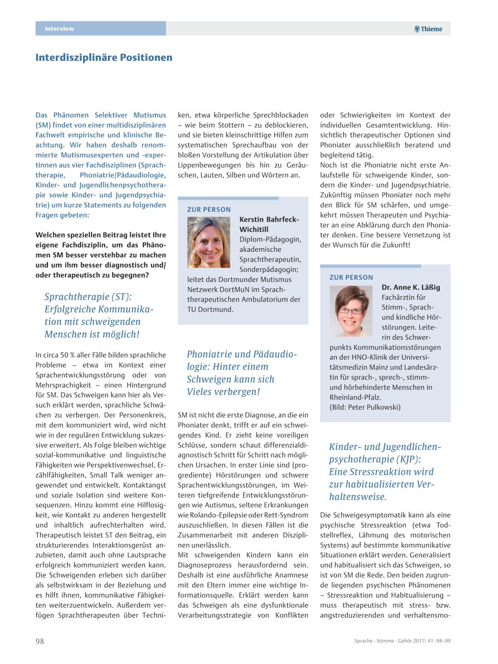 Vorschauseite 1: Interdisziplinäre Positionen