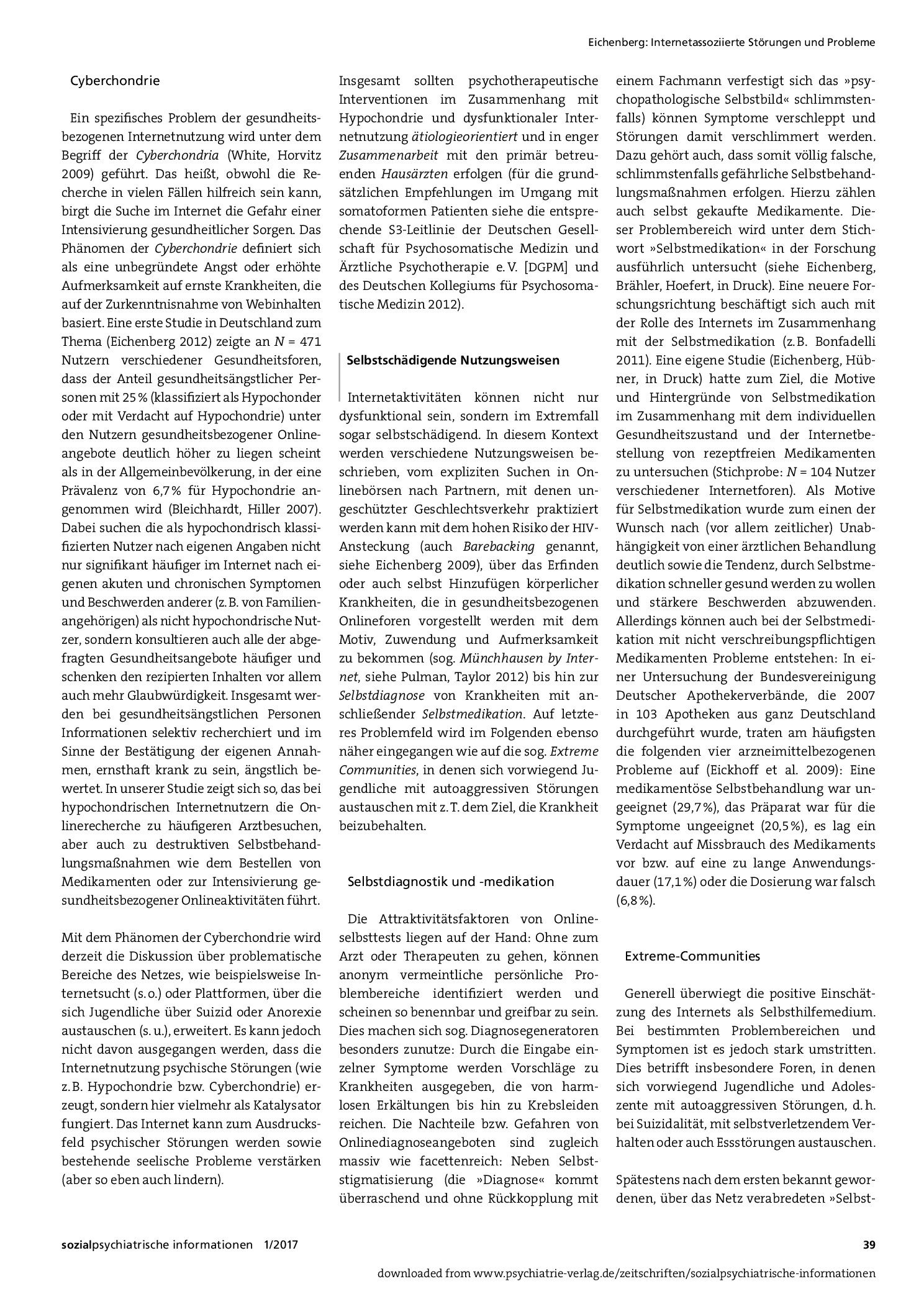 Vorschauseite 3: Internetassoziierte Störungen und Probleme