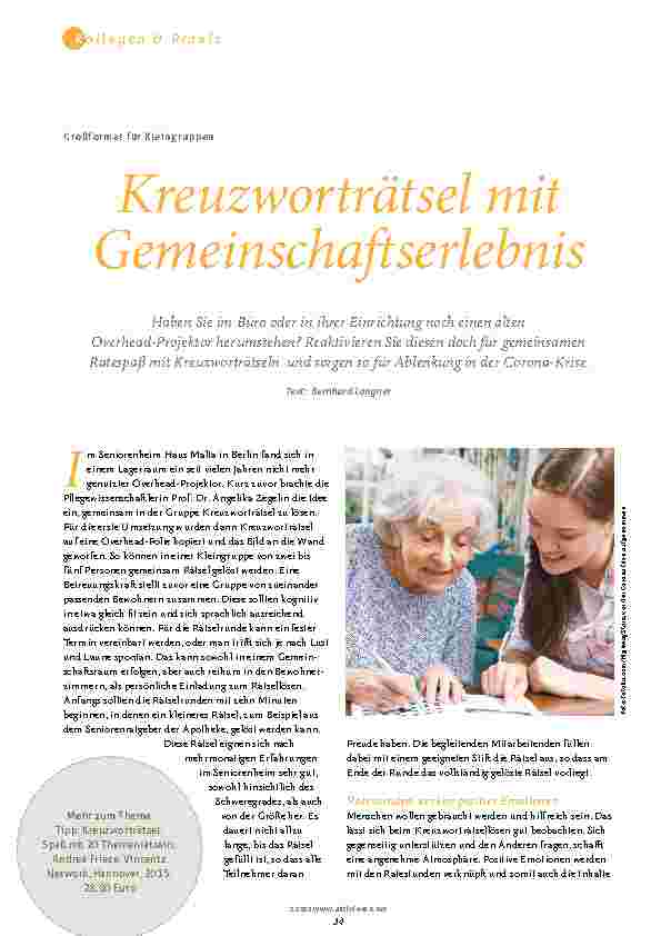 Vorschauseite 1: Kreuzworträtsel mit Gemeinschaftserlebnis