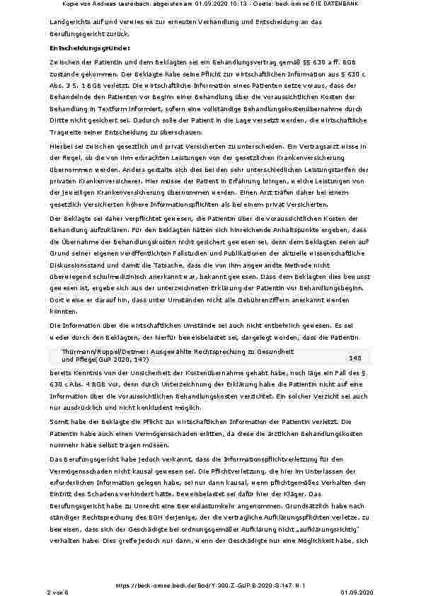 Vorschauseite 2: Ausgewählte Rechtsprechung zu Gesundheit und Pflege