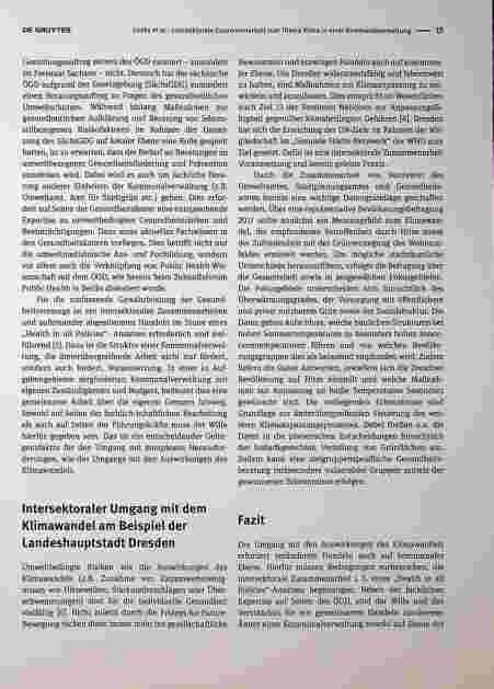 Vorschauseite 2: Intersektorale Zusammenarbeit zum Thema Klima in einer Kommunalverwaltung