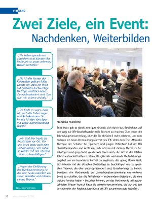 Vorschauseite 1: Zwei Ziele, ein Event: Nachdenken, Weiterbilden. Das IFK-Symposium regt zum und Austausch an
