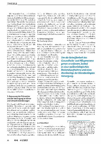 Vorschauseite 3: Klimaschutz und Nachhaltigkeit: Herausforderung und Verpflichtung für die gesetzliche Krankenund Pflegeversicherung
