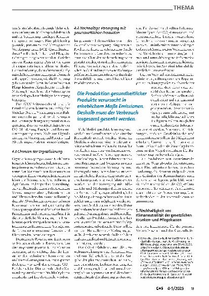 Vorschauseite 6: Klimaschutz und Nachhaltigkeit: Herausforderung und Verpflichtung für die gesetzliche Krankenund Pflegeversicherung