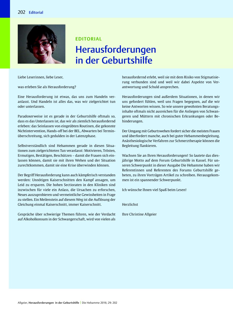 Vorschauseite 1: Herausforderungen in der Geburtshilfe