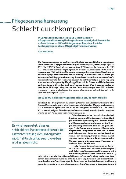 Vorschauseite 1: Pflegepersonalbemessung Schlecht durchkomponiert