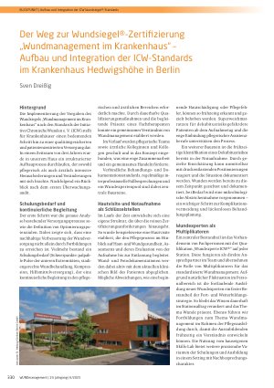 Vorschauseite 1: Der Weg zur Wundsiegel®-Zertifizierung „Wundmanagement im Krankenhaus“ – Aufbau und Integration der ICW-Standards im Krankenhaus Hedwigshöhe in Berlin