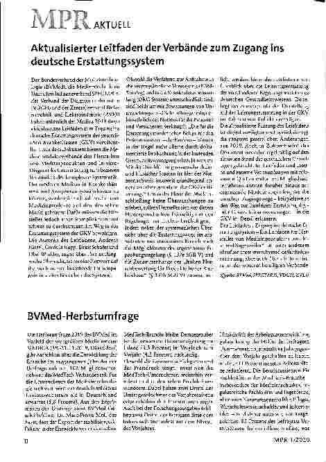 Vorschauseite 1: Aktualisierter Leitfaden der Verbände zum Zugang ins deutsche Erstattungssystem