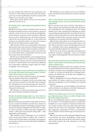 Vorschauseite 2: Mehr Kulturschaffende in der Psychiatrie