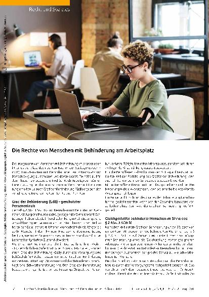Vorschauseite 1: Die Rechte von Menschen mit Behinderung am Arbeitsplatz