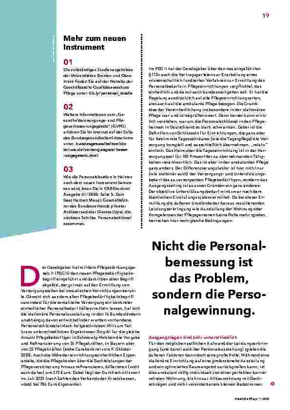 Vorschauseite 2: Kein Geld – kein Personal