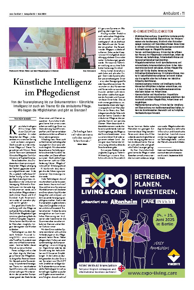 Vorschauseite 1: Künstliche Intelligenz im Pflegedienst