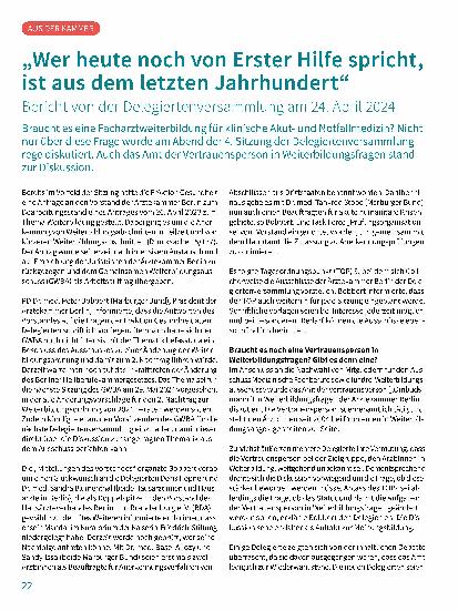 Vorschauseite 1: „Wer heute noch von Erster Hilfe spricht, ist aus dem letzten Jahrhundert. “