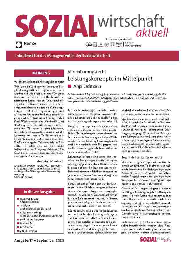 Vorschauseite 1: Vereinbarungsrecht Leistungskonzepte im Mittelpunkt