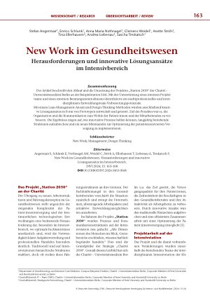 Vorschauseite 1: New Work im Gesundheitswesen Herausforderungen und innovative Lösungsansätze im Intensivbereich