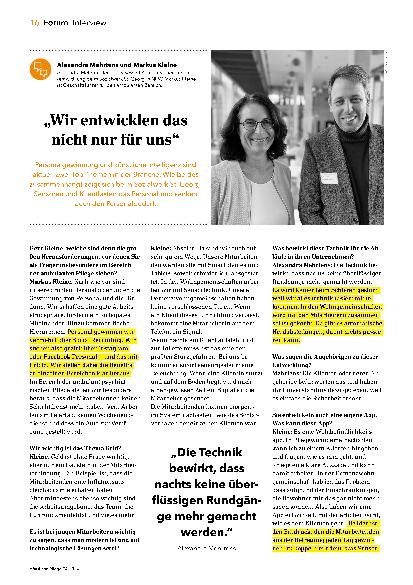 Vorschauseite 1: „Wir entwickeln das nicht nur für uns.“