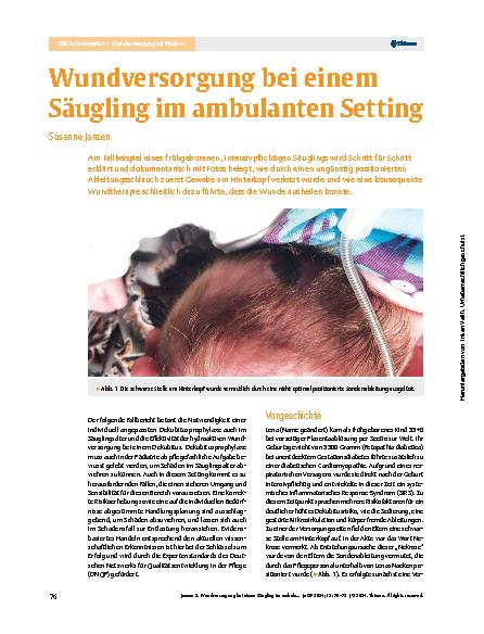 Vorschauseite 1: Wundversorgung bei einem Säugling im ambulanten Setting